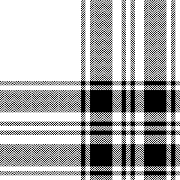 Plaid check pattern black white Seamless fabric texture Tartan textile print design