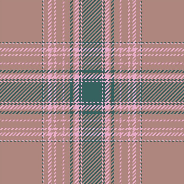 Plaid check pattern in pink. Seamless fabric texture. Tartan textile print design.