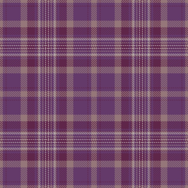 Plaid fabric texture of pattern seamless tartan with a textile check vector background in purple and pink colors