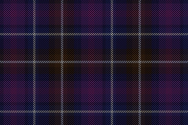 Plaid pattern seamless vector Dark textured tartan check background