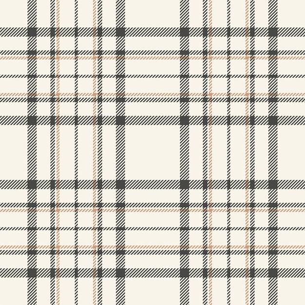 Plaid seamless pattern in black and white Check fabric texture Vector textile print design