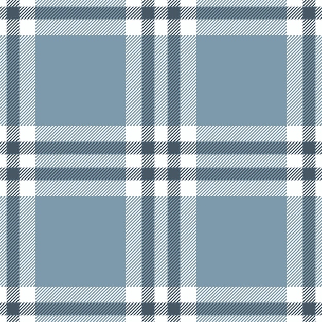 Plaid seamless pattern in blue Check fabric texture Vector textile print