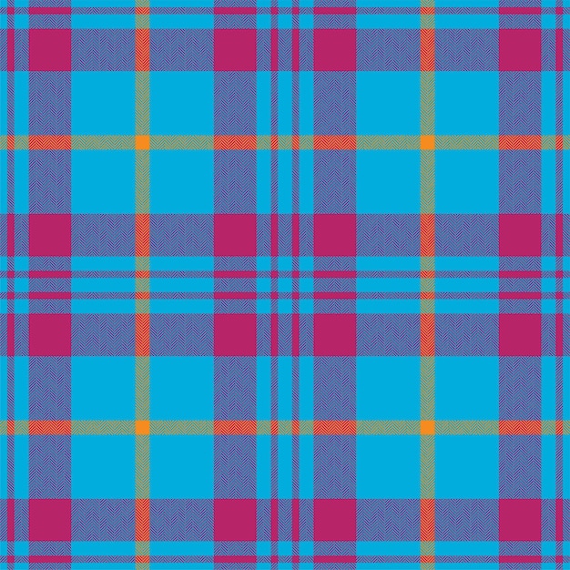 Plaid seamless pattern in blue Check fabric texture Vector textile print