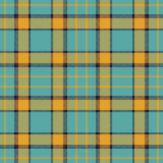 Plaid seamless pattern in green Check fabric texture Vector textile print