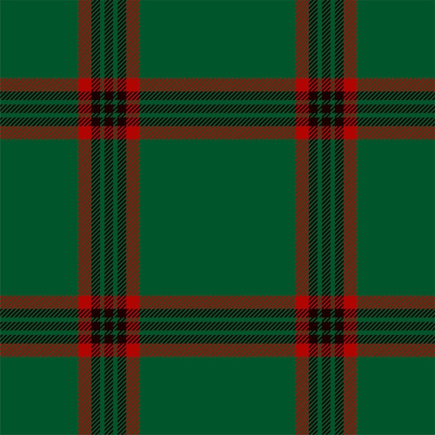 Plaid seamless pattern in green Check fabric texture Vector textile print