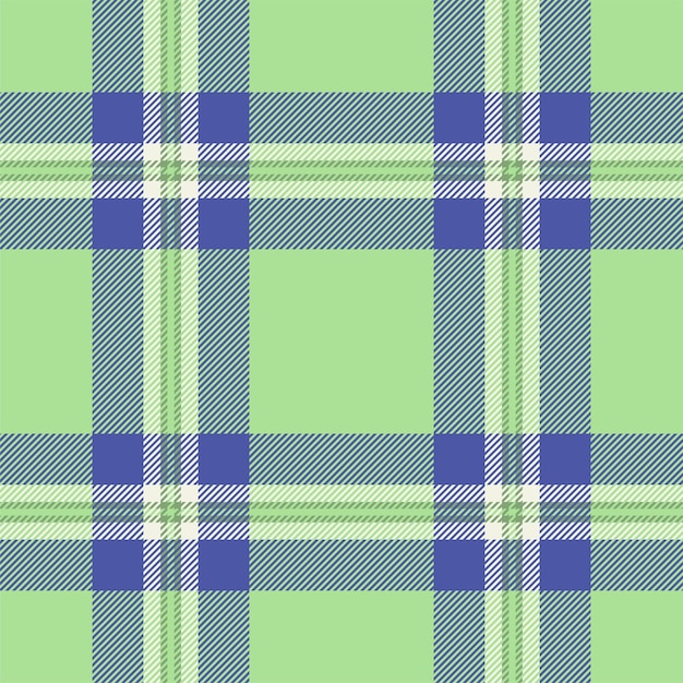 Plaid seamless pattern in green Check fabric texture Vector textile print