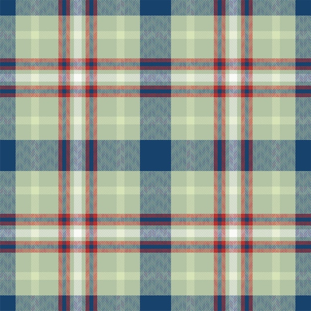 Plaid seamless pattern in green Check fabric texture Vector textile print