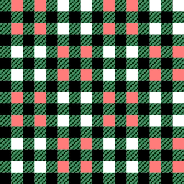 Plaid seamless pattern in green white and pink Tartan plaid