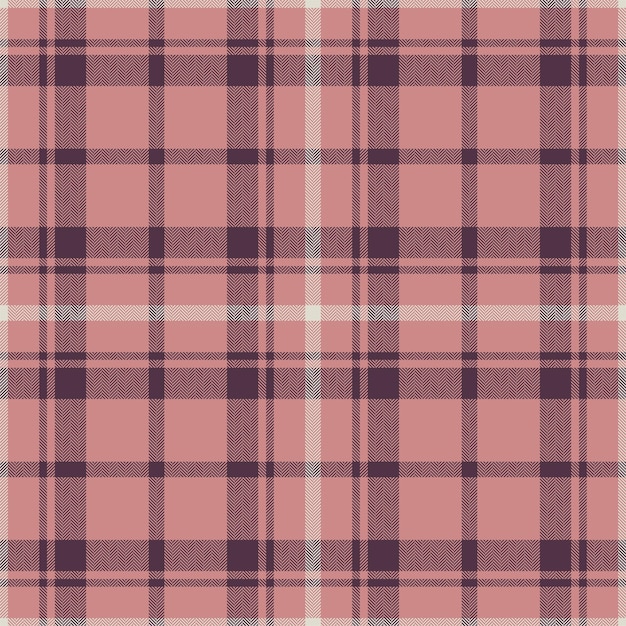 Plaid seamless pattern in pink Check fabric texture Vector textile print