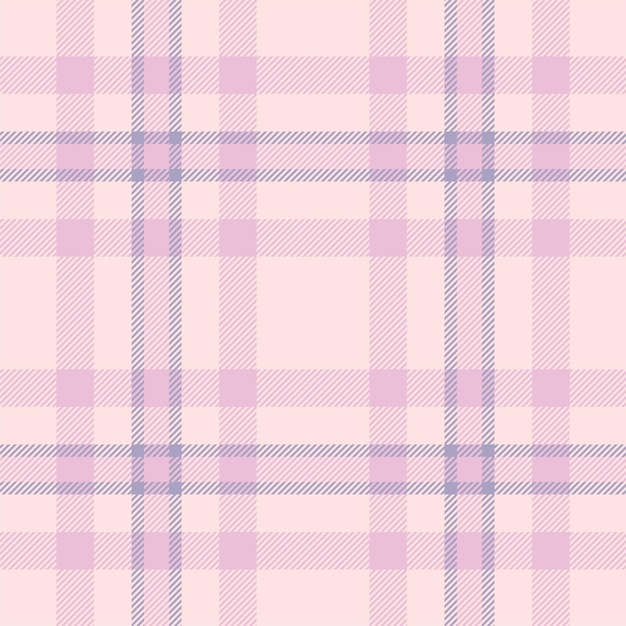 Plaid seamless pattern in pink Check fabric texture Vector textile print