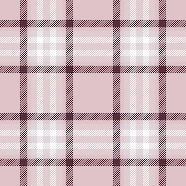 Plaid seamless pattern in pink Check fabric texture Vector textile print