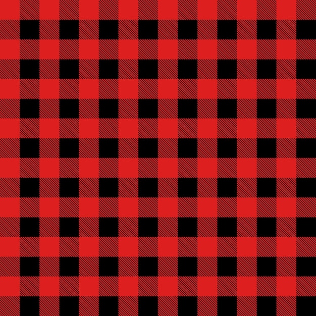 Plaid seamless pattern in red and black Tartan plaid Buffalo check gingham style