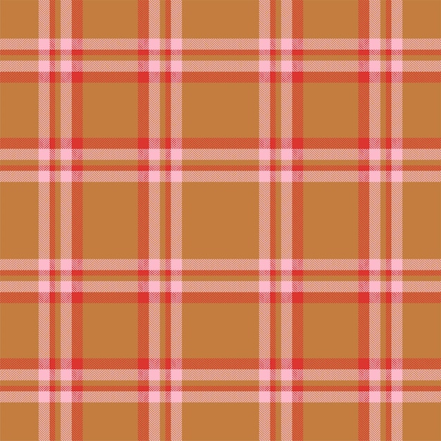 Plaid seamless pattern in red Check fabric texture Vector textile print