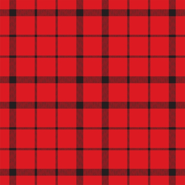 Plaid seamless pattern in red Check fabric texture Vector textile print