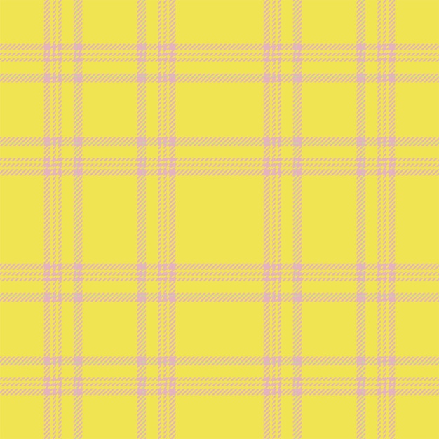 Plaid seamless pattern in yellow Check fabric texture Vector textile print