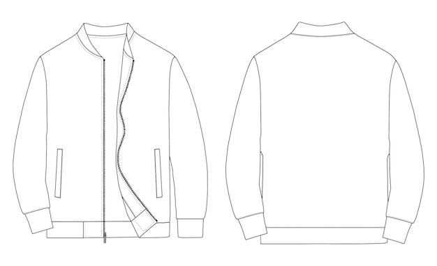 Vector plain white bomber jacket vector design