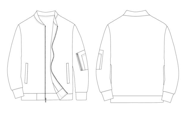 Vector plain white bomber jacket vector design