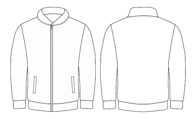 Vector plain white bomber jacket vector design