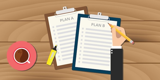 Plan a and b illustration with clipboard