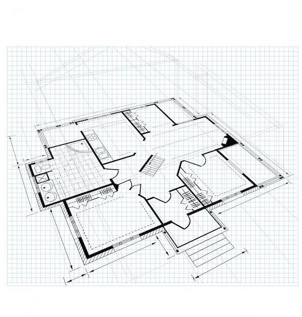 Vector plan a country house