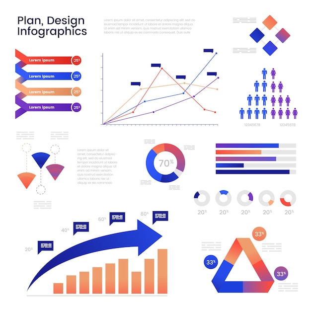 Plan Design Infographic Element Vector Illustration for presentation