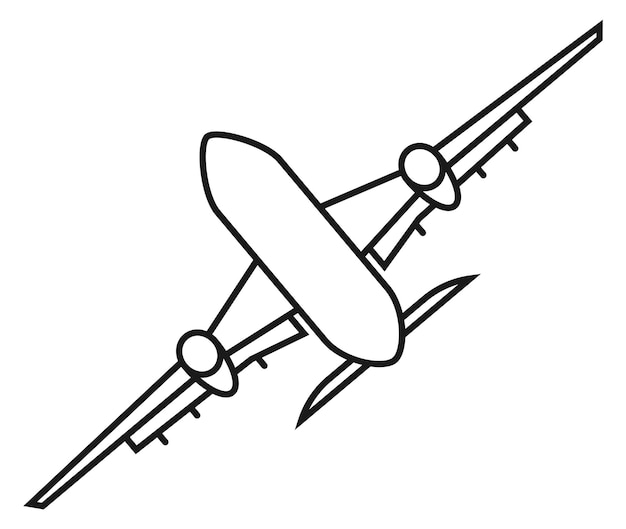 Plane air flight icon Linear airplane symbol