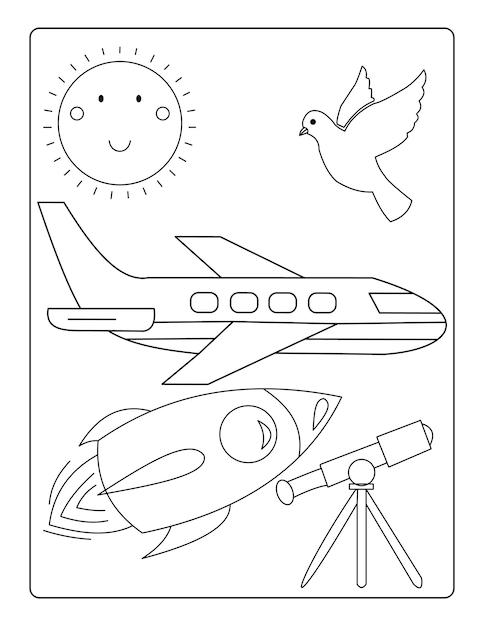 Plane coloring page