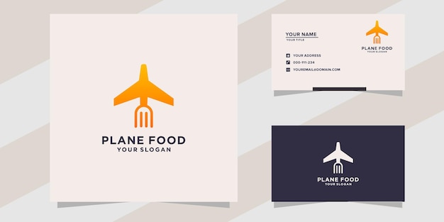 Plane food logo and business card template