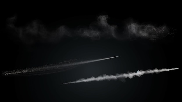 a plane is flying in the sky with a trail of smoke behind it