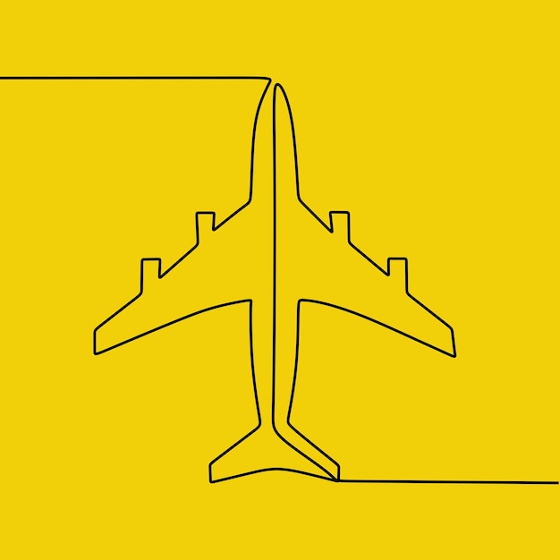 Plane in one line art