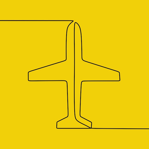 Plane in one line art