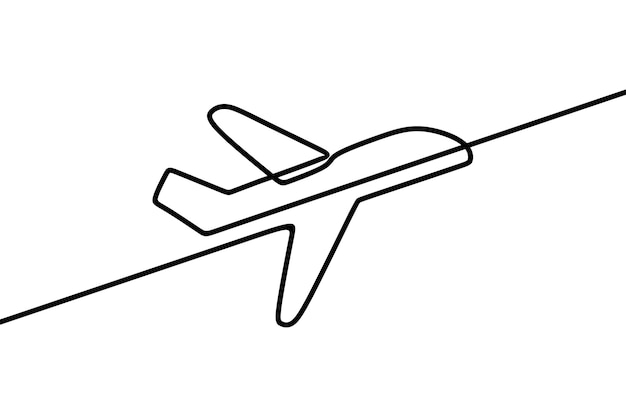 Plane oneline continuous line art