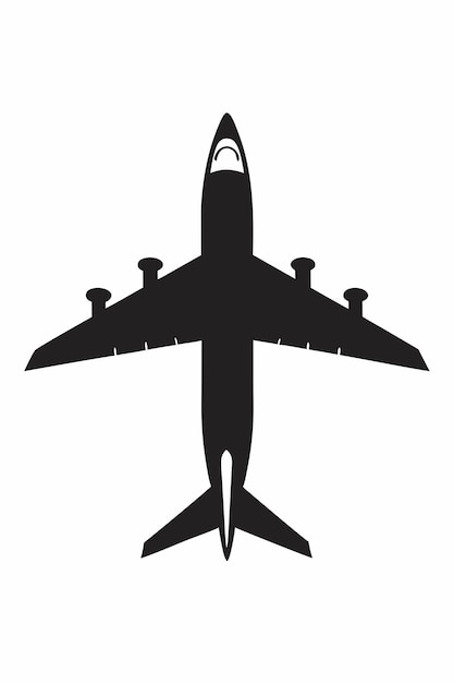 Vector plane silhouette on white background