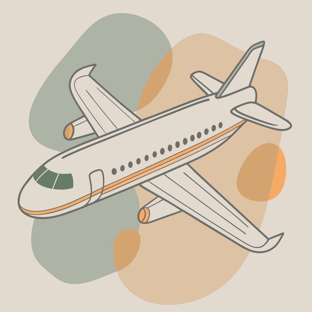 plane on white background vector illustration line circuit