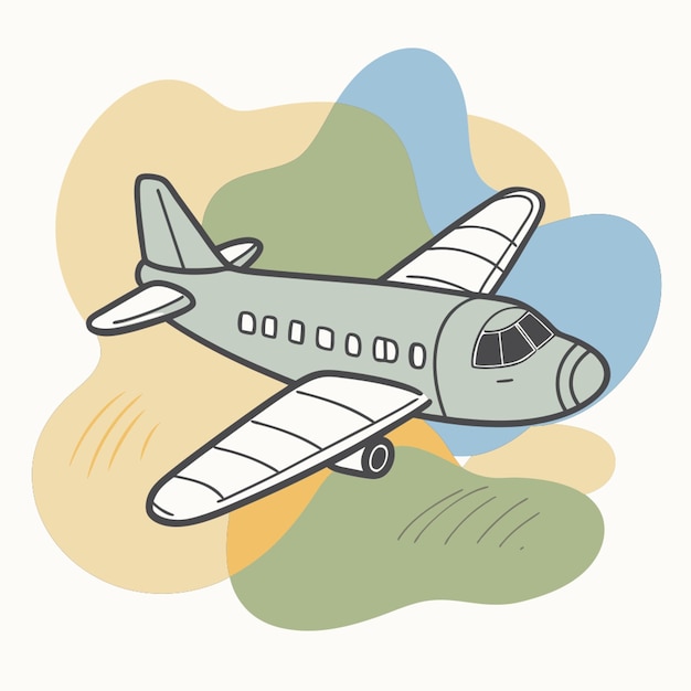 plane on white background vector illustration line circuit