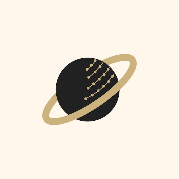 Vector planet black and gold vintage celestial