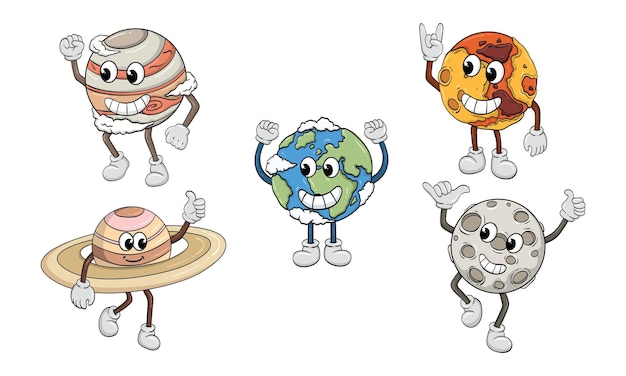 planet character vector collection