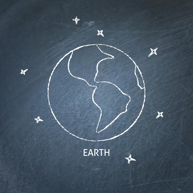 Planet Earth on chalkboard