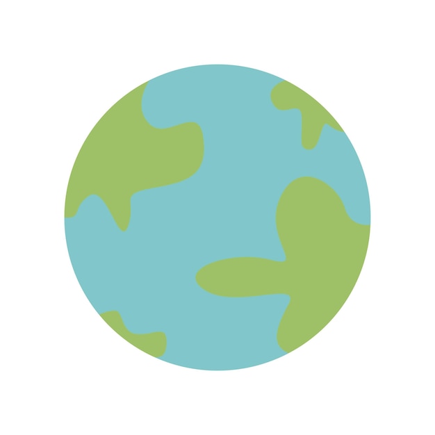 Vector planet earth icon in minimal cartoon style