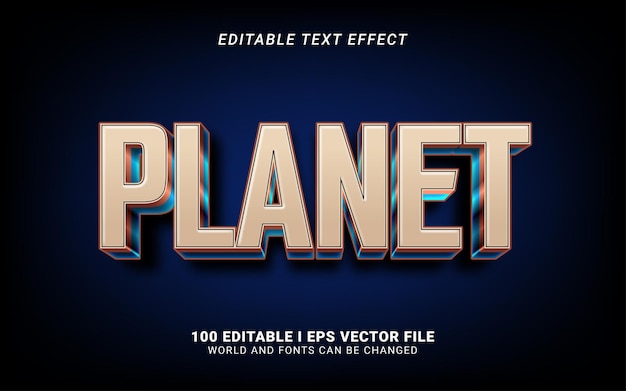 Planet editable text effect design