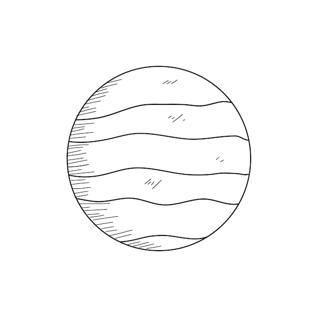 Planet Handdrawn Line Art Vector