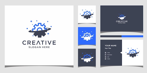 Planet logo design with business card template