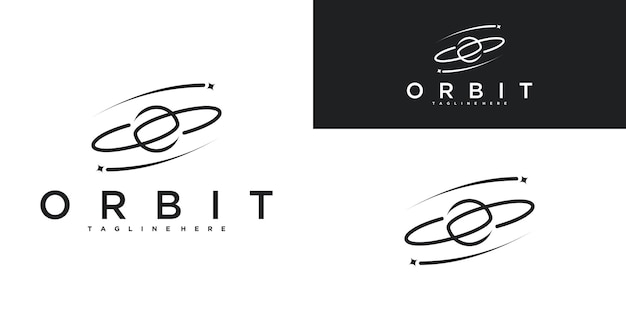 Planet Orbit Logo design concept vector Premium Vector