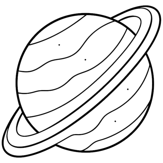 planet outline coloring book page line art illustration digital drawing