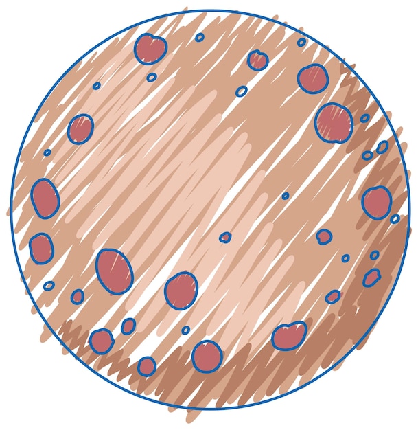 Planet pencil colour child scribble style