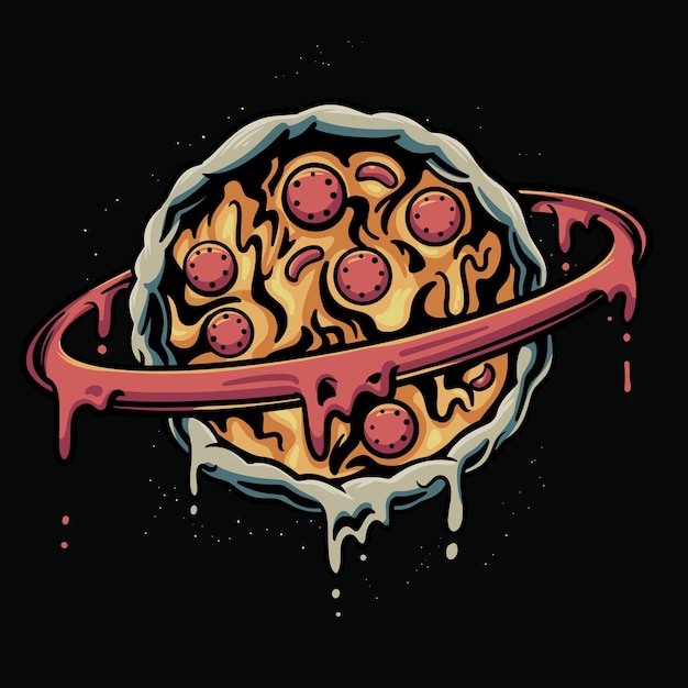 Planet Pizza Illustration