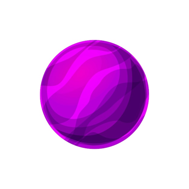 Planet of purple caramel isolated sweet alien world cartoon icon Vector yummy atmosphere habitable planet tasty sphere ui game design element outer space globe os sphere of violet color