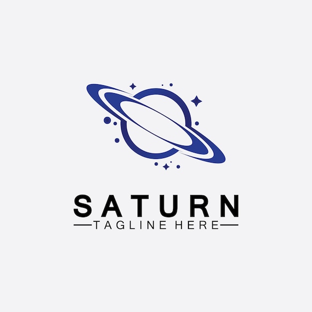 Planet Saturn logo vector illustration design. Planet logo template. Space logo vector