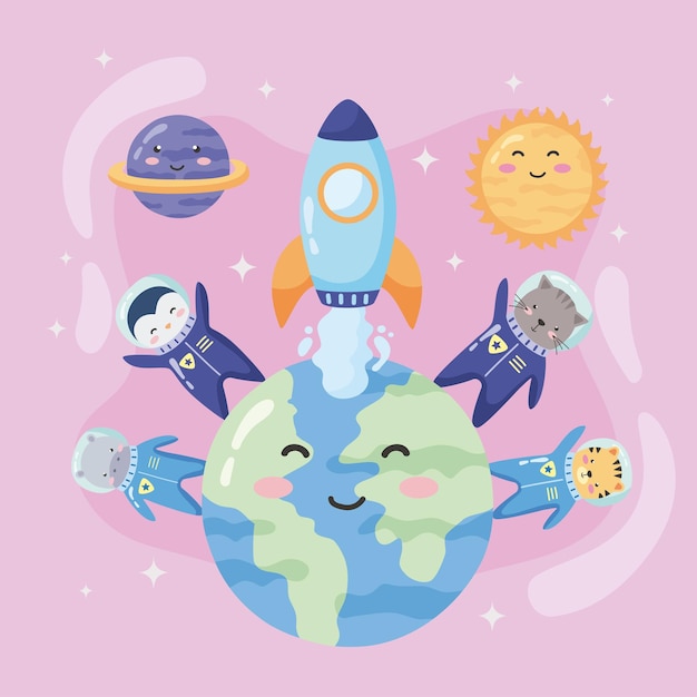 Planet and space animals