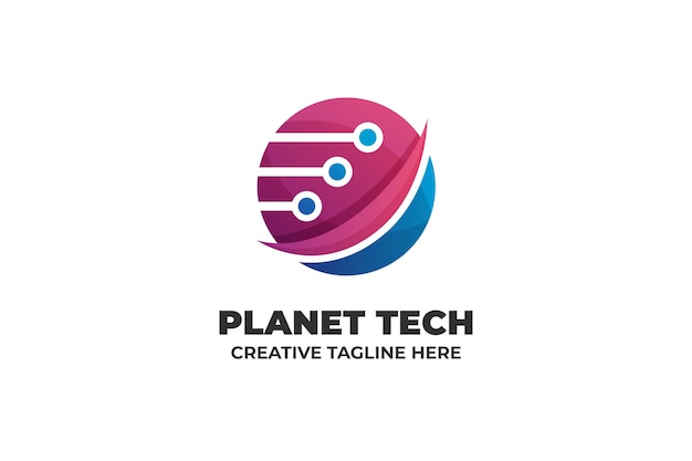 Planet Technology Network Internet Logo Template